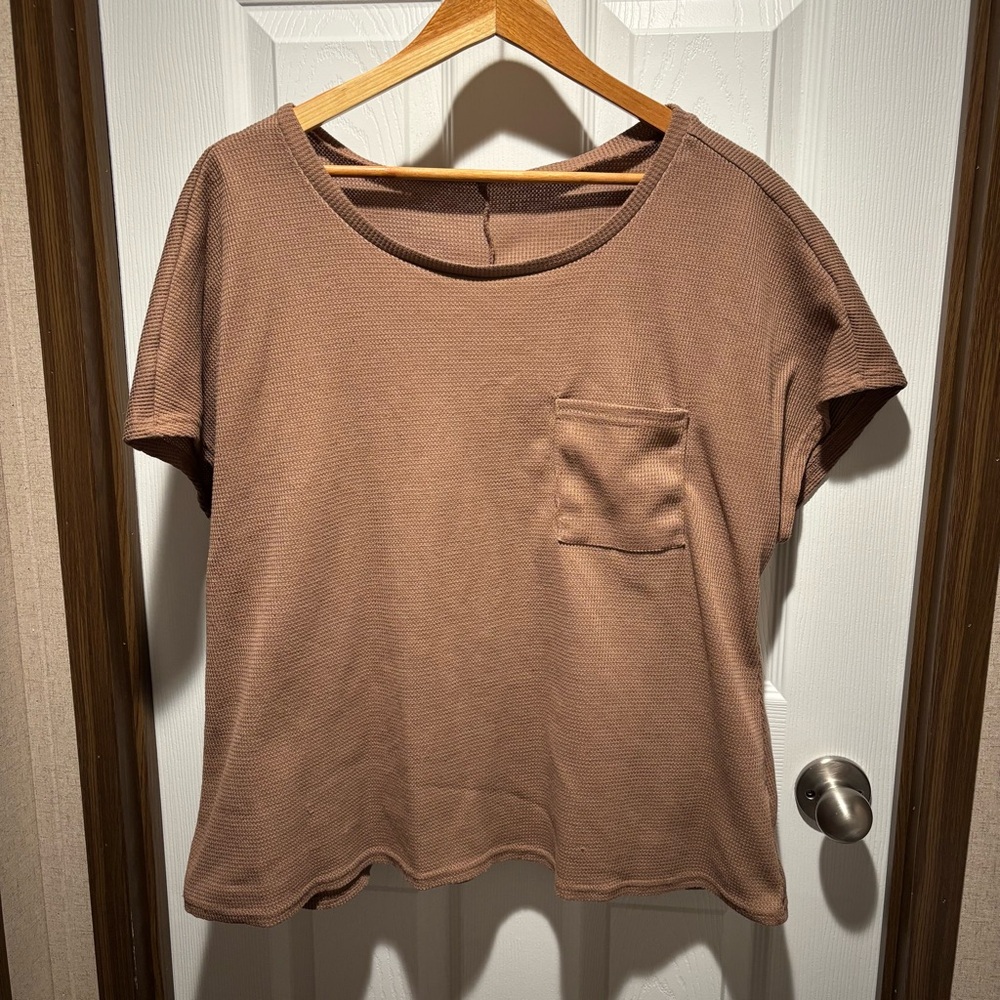 SHEIN Brown Boxy Short Sleeve Tee
